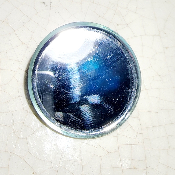Vintage circle mirror statement brooch pin - Picture 4 of 5